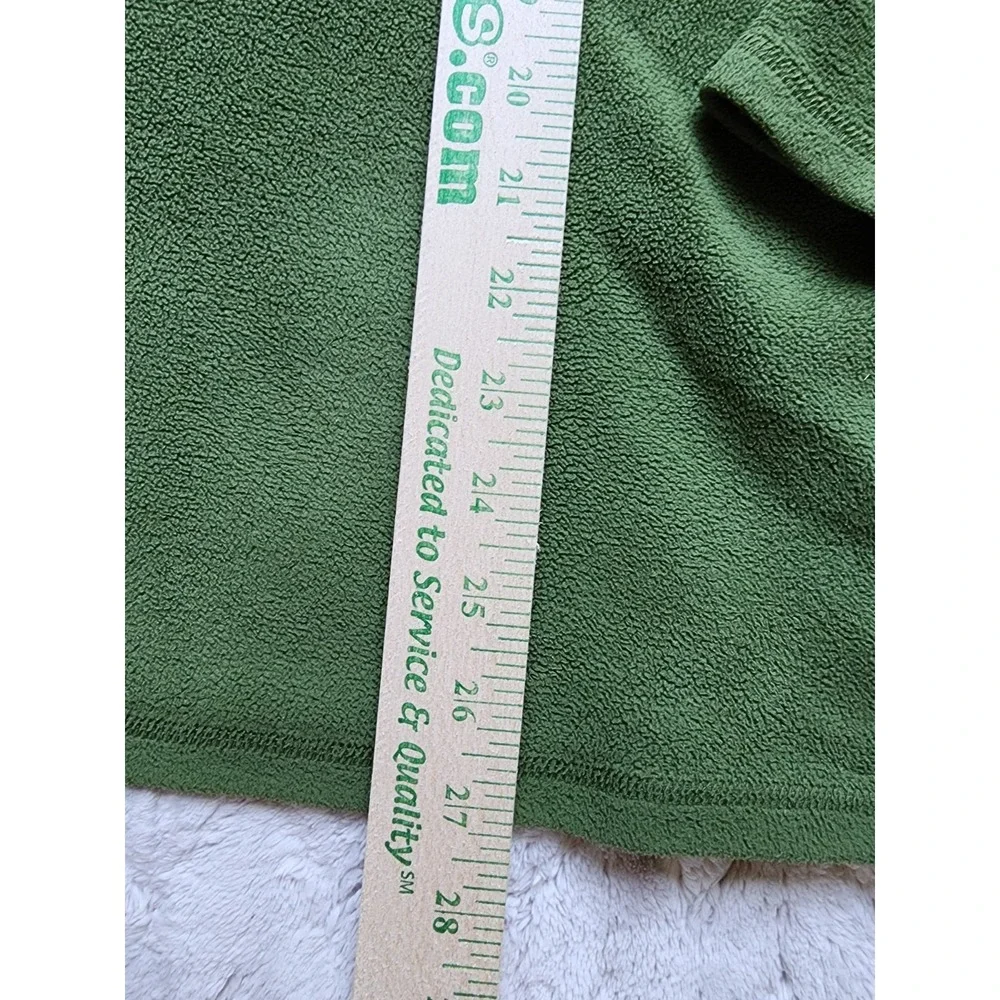 The North Face Mens Large Green Fleece Quarter Zip Pullover Activewear Top